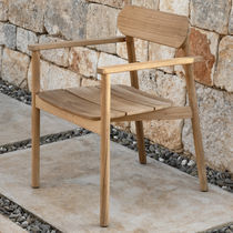 Contemporary dining chair / teak / solid...