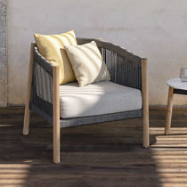 Contemporary armchair / fabric / aluminum...