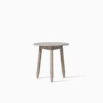 Contemporary side table / ceramic / teak...