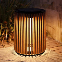 Floor lamp / aluminum / teak / contemporary