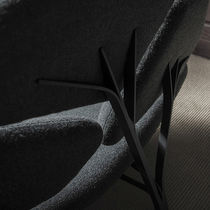 Contemporary upholstered bench / metal /...