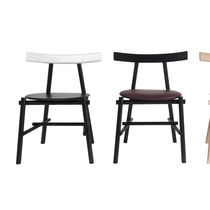 Contemporary chair / leather / beech base...