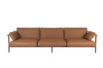 Contemporary sofa / red / black / fabric