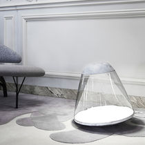 Floor lamp / blown glass / marble / contemporary