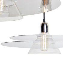 Pendant lamp / chromed metal / contemporary