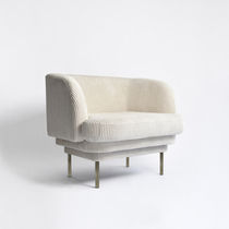 Contemporary armchair / velvet / customizable...