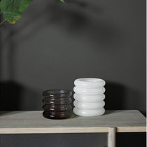 Contemporary vase / white / red