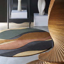 Contemporary rug / patterned / wool / round