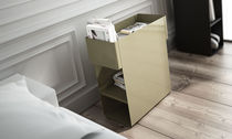 Contemporary side table / steel / on casters...