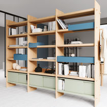 Modular bookcase / contemporary / natural...