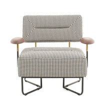 Contemporary armchair / solid wood / steel...