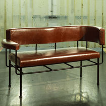 Contemporary upholstered bench / leather...
