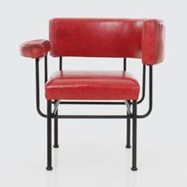 Contemporary chair / upholstered / leather...