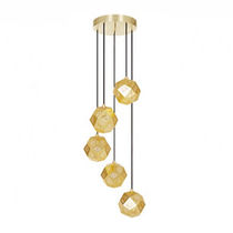 Contemporary chandelier / brass / halogen...