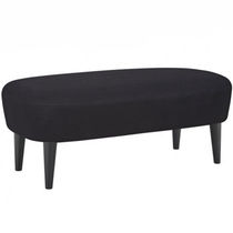 Contemporary ottoman / fabric / oak / upholstered