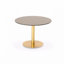 Contemporary side table / glass / brass...