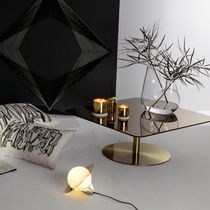 Contemporary coffee table / glass / brass...