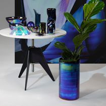 Contemporary vase / glass / blue