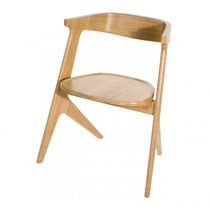Contemporary chair / stackable / oak / commercial