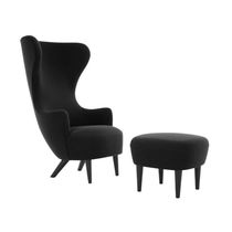 Contemporary armchair / fabric / oak / metal