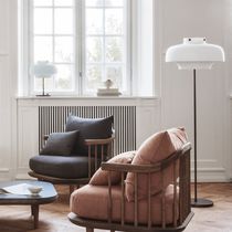 Floor-standing lamp / brass / blown glass...