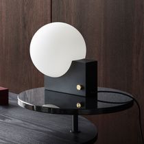 Table lamp / steel / blown glass / contemporary