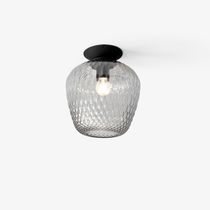 Contemporary ceiling light / round / blown...