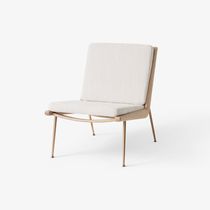 Contemporary fireside chair / fabric / solid...