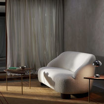 Contemporary sofa / beige / ivory / foam