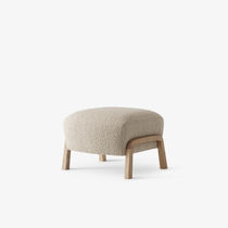 Contemporary pouf / fabric / wooden / polyester
