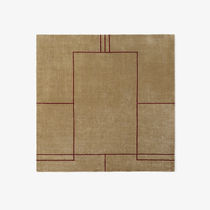 Contemporary rug / geometric / wool / silk