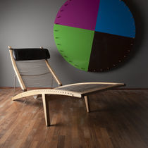 Contemporary chaise longue / rope / wooden...
