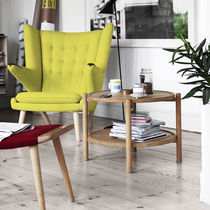 Contemporary side table / solid wood / wooden...