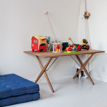 Contemporary coffee table / solid wood /...