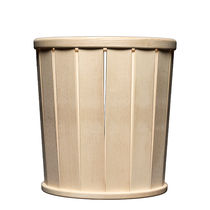 Solid wood waste paper basket