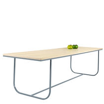 Contemporary table / oak / painted metal...