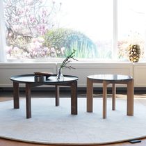 Contemporary coffee table / lacquered metal...