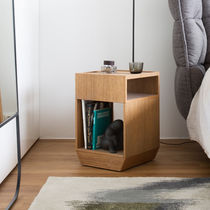 Contemporary bedside table / stained wood...