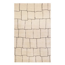 Contemporary rug / patterned / wool / silk