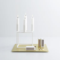 Lacquered metal candle holder