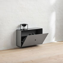 Contemporary shoe rack / wood veneer / metal...
