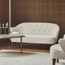 Contemporary sofa / gray / brown / white