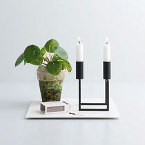 Lacquered steel candle holder