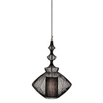 Pendant lamp / contemporary / metal / fabric