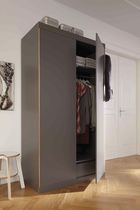 Contemporary wardrobe / birch / with swing...