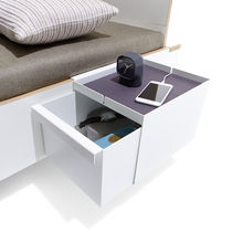 Contemporary bedside table / steel / felt...