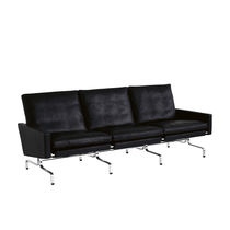 Scandinavian design sofa / leather / steel...