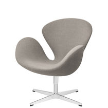Contemporary armchair / fabric / leather...