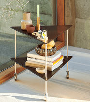 Contemporary side table / MDF / stainless...