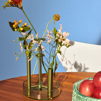 Contemporary vase / glass / aluminum / by...